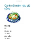 Canh cải mầm nấu giò sống