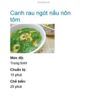 Canh rau ngót nấu nõn tôm