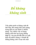 Đề kháng kháng sinh