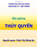 Bài giảng thủy quyển