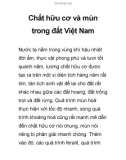 Chất hữu cơ và mùn trong đất