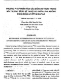 Phương pháp phân tích các đồng vị Thori trong môi trường bằng kỹ thuật đo phổ Alpha không dùng đồng vị vết nhân tạo