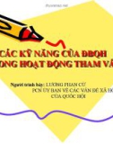 Bài giảng Các kỹ năng của ĐBQH trong hoạt động tham vấn - Lương Phan Cừ