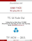 Bài giảng Định thức - TS. Lê Xuân Đại