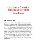 các chất ô nhiễm trong nước thải