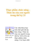 Thực phẩm chức năng Thức ăn của con người trong thế kỷ 21