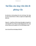 Sai lầm của ứng viên khi đi phỏng vấn