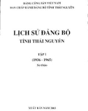 Đảng bộ tỉnh Thái Nguyên: Phần 1