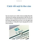 Cách viết một lá thư cảm ơn