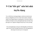 9 Câu'đắt giá' nên hỏi nhà tuyển dụng