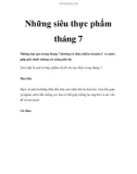 Những siêu thực phẩm tháng 7