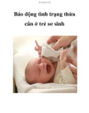 Báo động tình trạng thừa cân ở trẻ sơ sinh