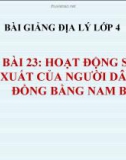 Bài giảng Địa lý 4 bài 23: Hoạt động sản xuất của người dân ở đồng bằng Nam Bộ (TT)