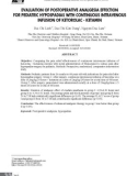 Đánh giá hiệu quả giảm đau sau mổ lỗ tiểu thấp ở trẻ em của phương pháp truyền tĩnh mạch liên tục hỗn hợp Ketorolac - Ketamin
