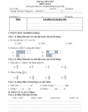 Đề thi giữa học kì 2 môn Toán lớp 4 năm 2021-2022 - Trường Tiểu học Đồng Hòa
