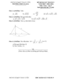 Đề thi KSCL môn Toán lớp 9 năm 2023-2024 có đáp án - Trường THCS Ta Gia, Than Uyên