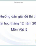 Hướng dẫn giải đề thi thử đại học tháng 12 năm 2008 - Môn vật lý