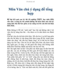 Môn Văn chú ý dạng đề tổng hợp