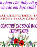 Bài giảng Cộng, trừ các số có 3 chữ số (không nhớ) - Toán 3 - GV.Ng.P.Hùng