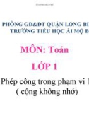 Bài giảng môn Toán lớp 1 năm học 2019-2020 - Tuần 28: Phép cộng trong phạm vi 100 (cộng không nhớ) - Trường Tiểu học Ái Mộ B