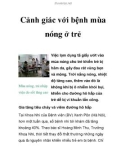 Cảnh giác với bệnh mùa nóng ở trẻ