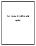 Bài thuốc trị viêm phế quản