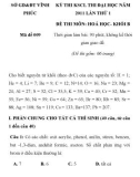 KỲ THI KSCL THI ĐẠI HỌC NĂM 2011 LẦN THỨ 1 ĐỀ THI MÔN: HOÁ HỌC Mã đề 009 SỞ GD&ĐT VĨNH PHÚC