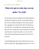 Ôn thi đại học môn văn – Phân tích giá trị nhân đạo của tác phẩm Vợ nhặt