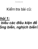 Bài giảng Giải tích 12 - Tiết 16: Ôn tập chương 1