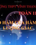 Bài giảng Giải tích 11 chương 5 bài 3: Đạo hàm của hàm số lượng giác