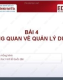 Bài giảng Lập và quản lý dự án đầu tư: Bài 4 - TS. Nguyễn Hồng Minh