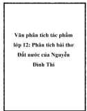 Văn phân tích tác phẩm lớp 12 bài thơ Đất nước của Nguyễn Đình Chiểu