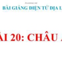 Bài giảng Địa lý 5 bài 20: Châu Âu