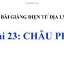 Bài giảng Địa lý 5 bài 23: Châu Phi