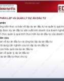 Bài giảng Lập và quản lý dự án đầu tư: Bài 1 - ThS. Trần Thị Mai Hoa