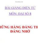 Bài giảng Đại số 8 chương 1 bài 3: Những hằng đẳng thức đáng nhớ