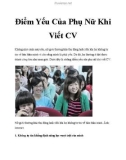 Điểm Yếu Của Phụ Nữ Khi Viết CV