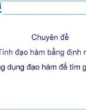 Tính đạo hàm bằng định nghĩa - ứng dụng đạo hàm để tìm giới hạn