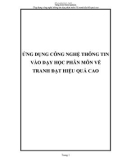 Sáng kiến kinh nghiệm: Ứng dụng công nghệ thông tin dạy phân môn Vẽ tranh đạt kết quả cao