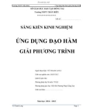 Sáng kiến kinh nghiệm: Ứng dụng đạo hàm giải phương trình