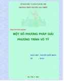 SKKN: Một số phương pháp giải phương trình vô tỉ