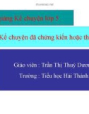 bài giảng Tiếng việt 5 tuần 21 bài: Kể chuyện đã được chứng kiến hoặc tham gia