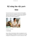 Kỹ năng tìm việc parttime