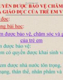 Bài giảng GDCD 7 bài 13: Quyền được bảo vệ chăm sóc và giáo dục của trẻ em Việt Nam