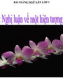 Bài giảng Ngữ văn 9 bài 19: Nghị luận về một sự việc, hiện tượng đời sống