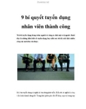 9 bí quyết tuyển dụng nhân viên thành công