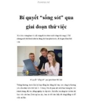 Bí quyết 'sống sót' qua giai đoạn thử việc