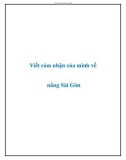 Văn mẫu lớp 9: Cảm nhận của mình về nắng Sài Gòn