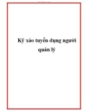 Kỹ xảo tuyển dụng người quản lý