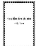 4 sai lầm lớn khi tìm việc làm